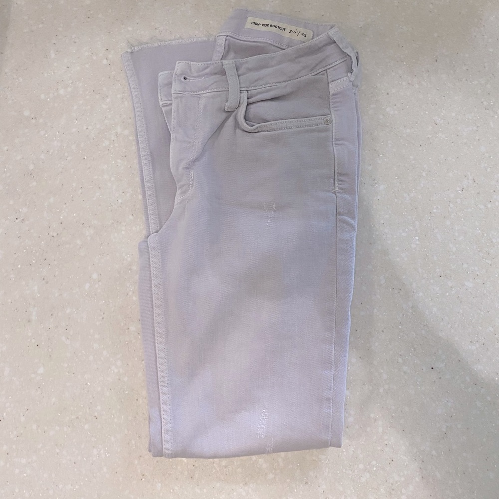 Pilcro High Rise Bootcut Cropped Frayed Hem